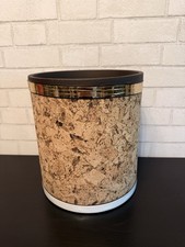 De colección Raro MCM Retro Corcho Cilindro Cubo de Basura Cubo de Basura Maceta Decorativa
