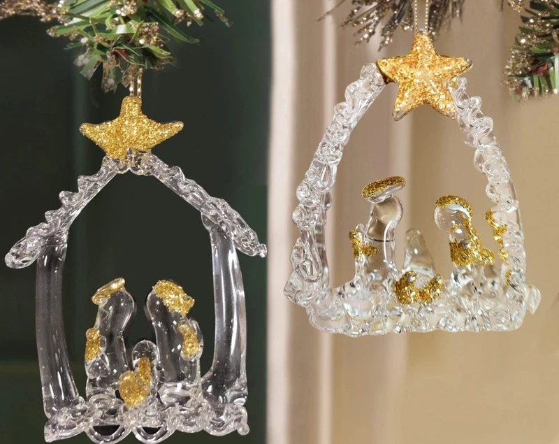 Mini Natività Presepe Natalizio 5 cm in Vetro BRANDANI Natale Sacra Famiglia