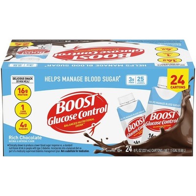 Boost Glucose Control Balanced Nutritional Drink Rich Chocolate 8 oz (24 Count)