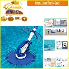 Navy Blue & White Automatic Pool Vacuum Cleaner 33ft Hoses, High Power