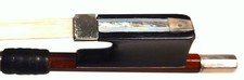 German Workshop 4/4 Violin Bow, Mid 1900s, Banded Silver- Lined Frog, Brazilwood