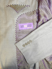 Mens Blazer Sport coat Jacket 44L Ervin Magic Johnson  Gray Plaid NWOT  S-#160