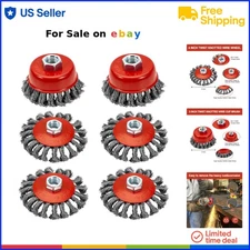 Wire Wheel Set Alloy Steel 6 Pack for Angle Grinder Heavy Duty Rust Removal