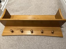 Mamas & Papas Ocean Nursery Wall Shelf Golden Oak with Hanging Hooks