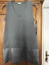 BRUNELLO CUCINELLI DAMEN SHIRT GRAU BAUMWOLLE SEIDE TASCHEN ÄRMELLOS Größe S