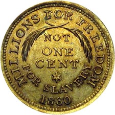 1860 Abraham Lincoln Pre Civil War Political Campaign Token Anti-Slavery