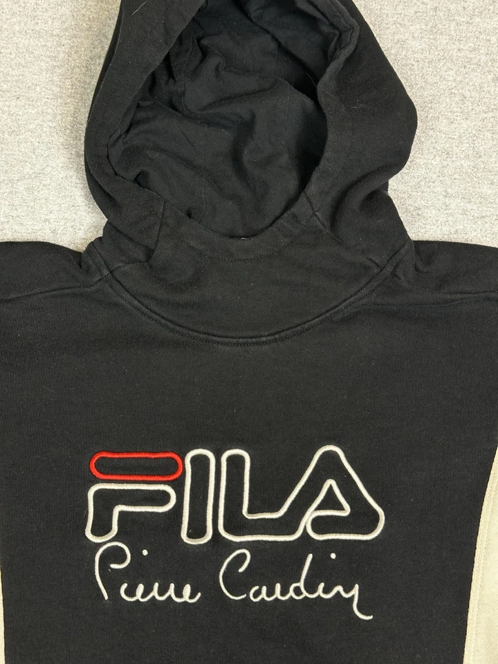 FILA x Pierre Cardin Sudadera con Capucha Para Hombre Grande Negra Roja Urban Outfitters Bloque de Color Foto 4 de 4