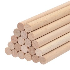 Wooden Dowel Rods Wood Sticks, 12"x0.31" Round Wooden Dowels Rod, Pack of 20