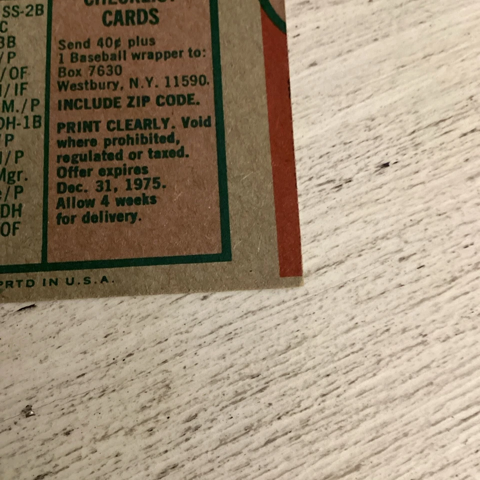 Equipo de los Yankees mal impreso 1975 Foto 3 de 4