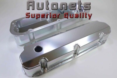 Gearhead Fabricated Tall Valve Covers For SBF Ford 289 302 351W | Polished Aluminum