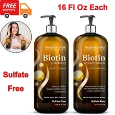 Majestic Pure Biotin Shampoo & Conditioner Set Hair Growth Volumizing Hair 16 oz