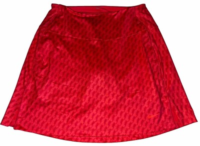 Nike Women's Golf Skirt Skort Small Red Dri-Fit Back Pocket Shorts