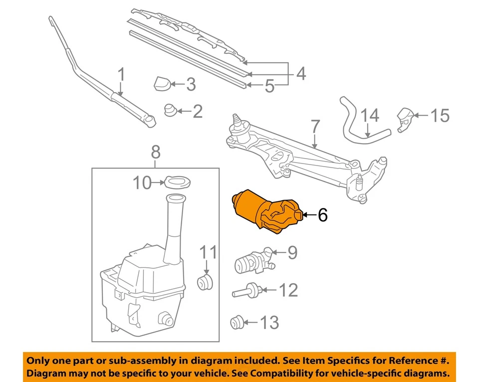 Motor limpiaparabrisas usado se adapta a: Toyota Sienna 2014 grado A Foto 3 de 4