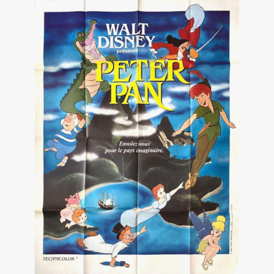 PETER PAN French 47x63 movie poster walt disney animation | eBay