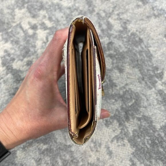 Louis Vuitton White Multicolor Eugenie Long Pushlock Wallet Takashi Murakami thumbnail 7