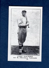 #38 JAKE DAUBERT, Dodgers ~ 1917 Collins-McCarthy Candy Co. REPRINT E135 card