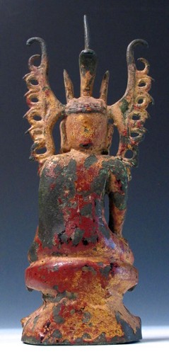 Arakanese Gilt Lacquered Bronze Mahakyain phara (Royal Oath) Buddha Image - Picture 6 of 9