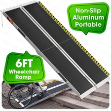 6 FT Aluminum Folding Portable Wheelchair Ramp Mobility Handicap threshold Ramp