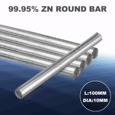 Barre Ronde En Zinc Pur 99.95% - 0.4" X 4", Pour Anode Et électroplacage, Neuve