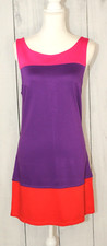 ALICE + OLIVIA Color Block Short Dress Sleeveless Red Pink Purple SZ S Perfect!