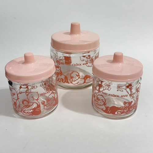 Round the Clock with Baby Vintage Glass Jar Nursery Set Baby Shower Gift New Mom - Picture 3 of 3