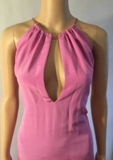 CAROLINA HERRERA SEXY KEYHOLE EMBELLISHED STRAP SILK GOWN SZ 4