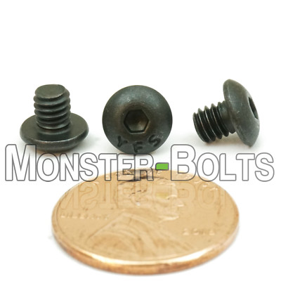 #ad #8 32 Button Head Socket Cap Screws Alloy Steel Thermal Black Oxide Coarse SAE $6.51