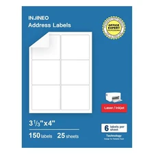 Address Labels, 3-1/3"x4 Shipping Address Labels for Inkjet & Laser Printers,...