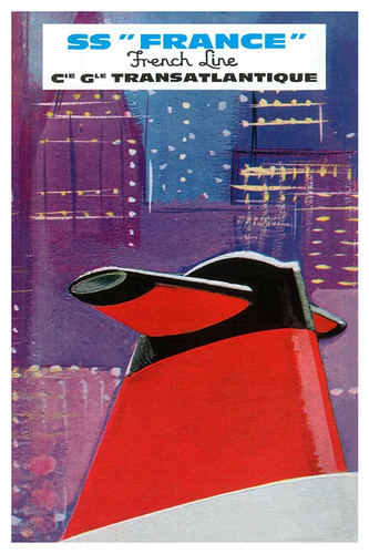 OCEAN LINERS 2060b French Line SS France 1962 - Poster  11 x 17 - Picture 1 of 4