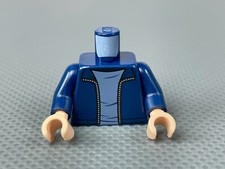 LEGO Minifigura Torso Azul Oscuro Chaqueta Abierta Cremallera Plateada Harry Potter Torso