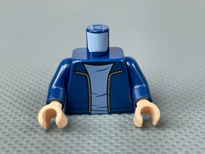 LEGO Minifigure Torso Dark Blue Open Jacket Silver Zipper Harry Potter Torso
