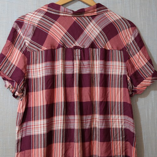 ¡Nuevo sin etiquetas! Blusa a cuadros Christopher & Banks 100 % bolsillos modales para mujer XL #H71-8 - Imagen 8 de 9