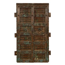 BISCOTTINI Portone Inserti Ferro Antico Legno 2 Ante Vintage Stile Rustico