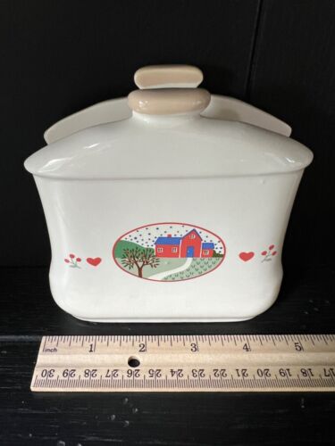 Ceramic Napkin Holder Vintage The Heart & Home Collection Landscape Cottage Core - Picture 2 of 8