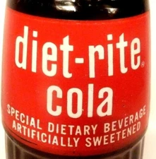 vintage ACL Soda POP Bottle: FULL DIET RITE COLA of  PA & OHIO - 16 oz - STYLE 3
