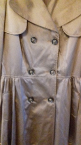 DAVID BARRY GORGEOUS BRONZE/DARK GOLD SWING FLARED TRENCH RAIN COAT MAC UK16 NWT - Picture 4 of 8
