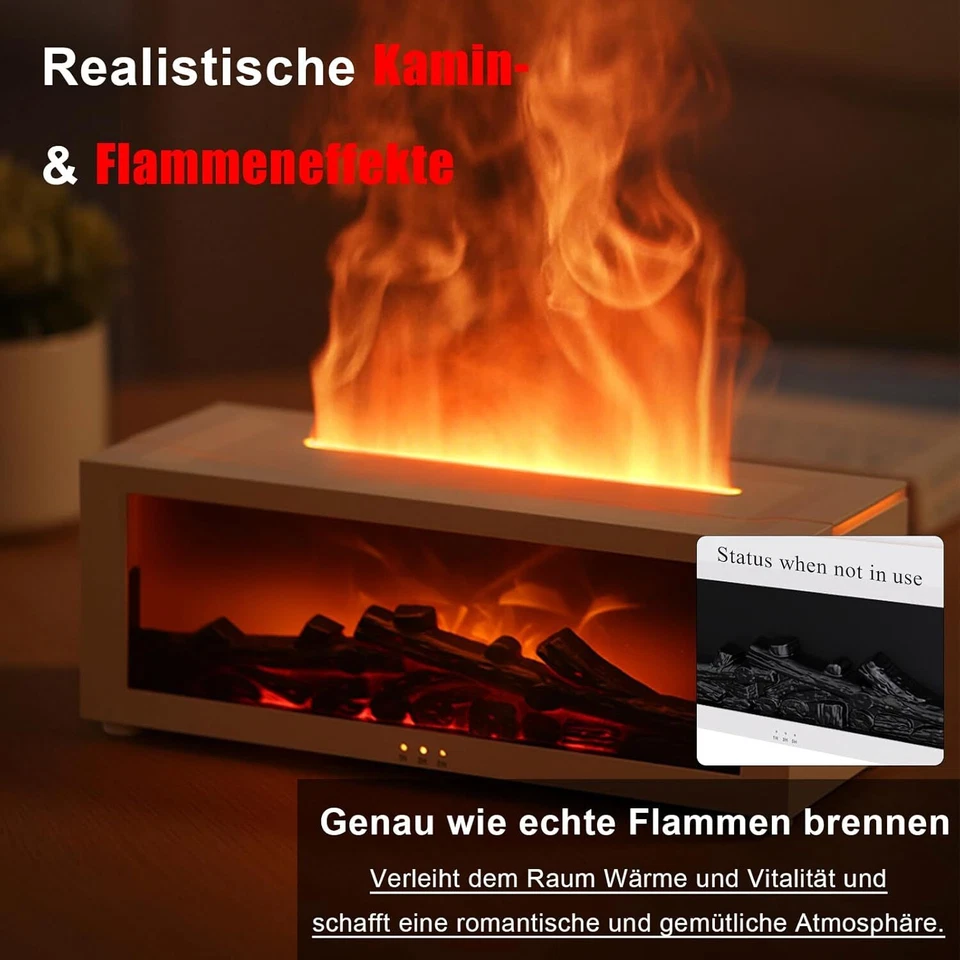 Aroma Diffuser mit LED Kamin Duftöl Diffusor für Ätherische Öle 7 Farben Licht F - Bild 4 von 4