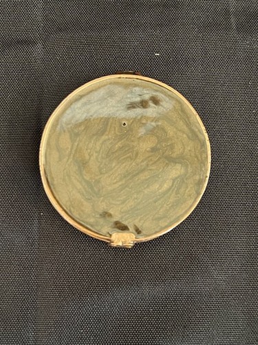 Vintage Messing und Emaille Floral verspiegelt Puder kompakt - Bild 4 von 5