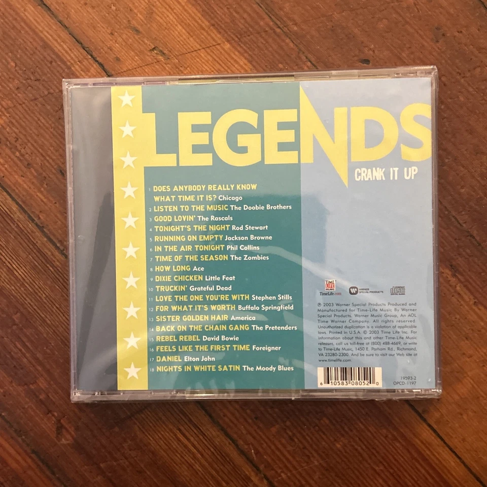 Time Life: Legends, Crank It Up, CD 2003 18 Tracks Brand New! Sealed Foto 4 de 4