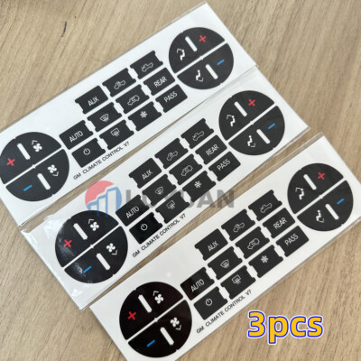 #ad AC Climate Control Dash Button Decals Black GMC Buick CHEVROLET Tahoe Yukon 3pcs $2.99