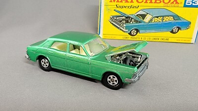 MATCHBOX 53 スーパーファスト 緑色ミニカー Matchbox - #53 Ford Zodiac Green with Box | eBay