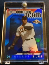 2002 BARRY BONDS LEAF CERTIFIED MIRROR BLUE #AC-14 06/50 GIANTS (221)