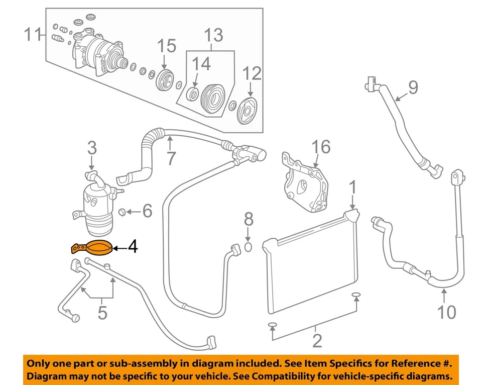 SOPORTE ACUMULADOR SECADOR AIRE ACONDICIONADO SILVERADO SIERRA 2500HD 3500HD 2003-2014 15136597 Foto 2 de 3