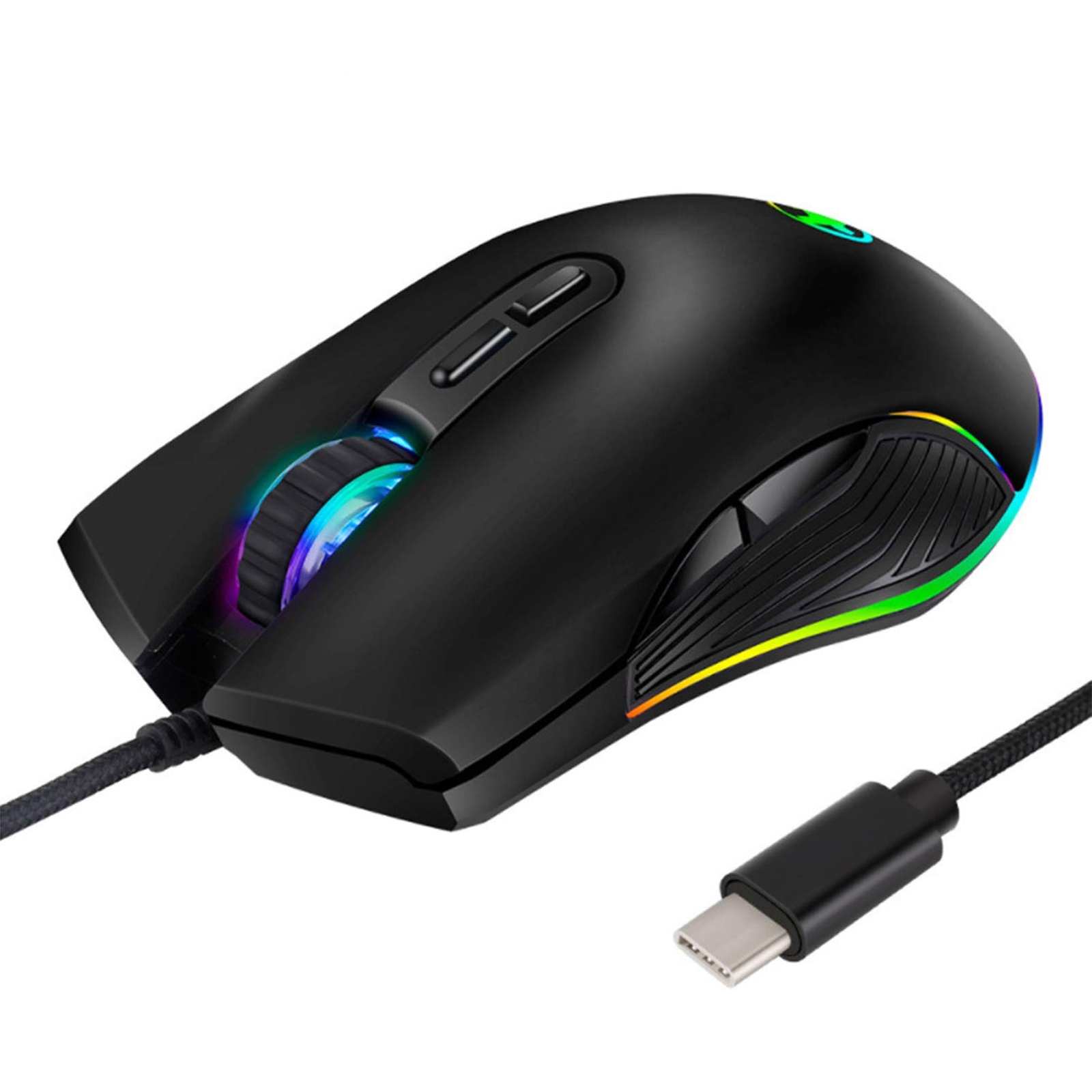 FIRSTMEMORY USB C Ergonomic RGB Wired Gaming Optical Mouse for Enhanced Performance