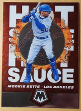 2021 Panini Mosaic Mookie Betts #HS4 Hot Sauce Los Angeles Dodgers Baseball Card