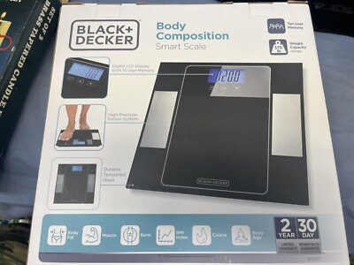 New Black & Decker Body Composition Smart Scale LCD Display W/ 10 User Memory