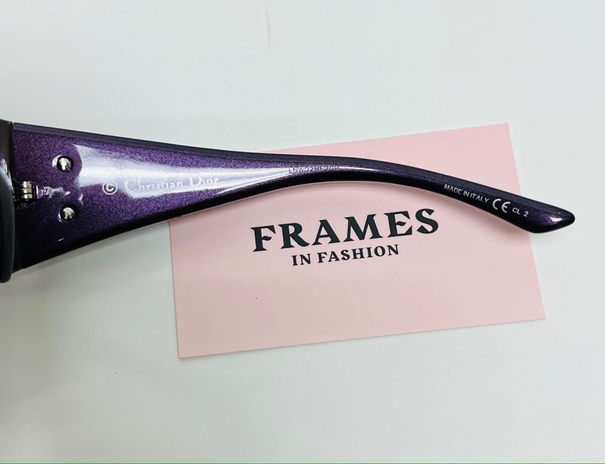 【クリスチャンディオール】サングラス　ラインストーン 紫　パープル CHRISTIAN DIOR FROUFROU Pearl Purple Oval Flower Bow Crystal