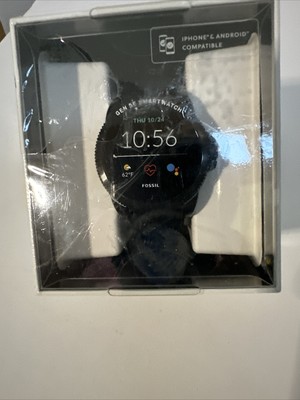 NIB Fossil Gen 5E 44mm Black Silicone Band Smartwatch  sealed in polythene*