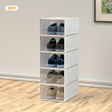 20Pcs Sneaker Display Case Organizer Stackable Shoe Storage Box Durable Plastic