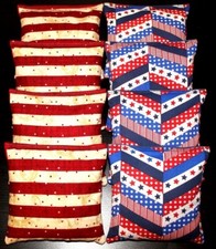 Patriotic AMERICAN STARS Blue  Red Cornhole Bean Bags ACA Regulation Quality 